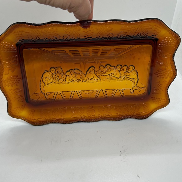 Other - Indiana Glass Amberina Tiara Last Supper Tray serving Plate. 11 x 7 inches.